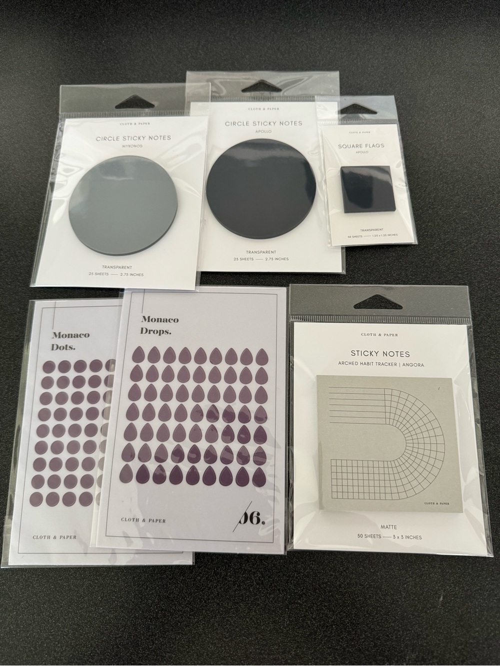 Cloth & Paper Purple Monaco Stickers and Sticky Note Set